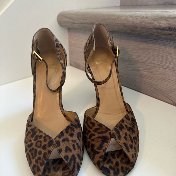 Stuart Weitzman Leather Fur
Suede Leopard Animal Print size 8 heels shoes - Picture 3 of 7